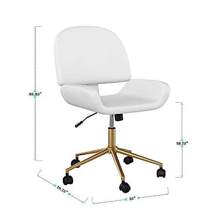 White and sales brass office chair