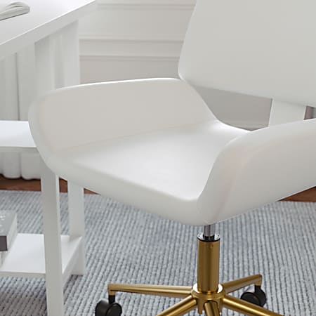 White and brass office chair outlet