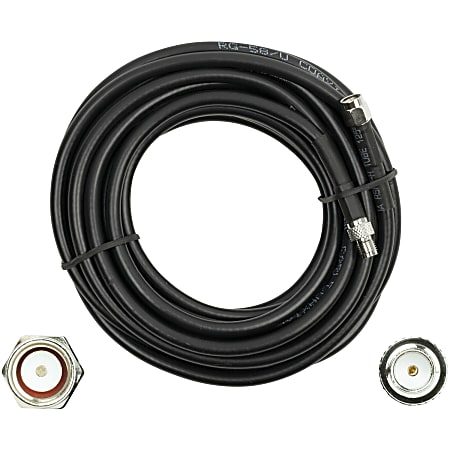 Wilson Electronics weBoost RG58U SMA-Male to SMA-Female Low Loss Foam Coaxial Extension Cable, 15’, Black, 955815
