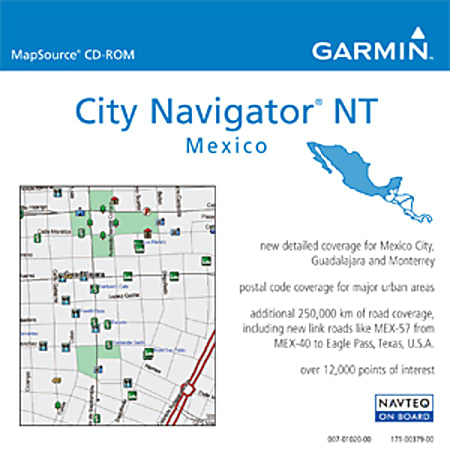 Garmin City Select, Mexico NT Digital Map