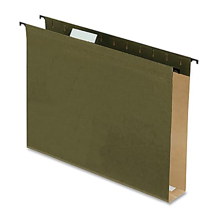 Pendaflex® Extra-Capacity Hanging File Folders, 2" Expansion, Letter Size, Green, Box Of 20 Folders