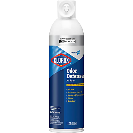 CloroxPro™ Odor Defense Aerosol - Aerosol - 14 fl oz (0.4 quart) - Clean Air - 456 / Bundle - Odor Neutralizer, Long Lasting, Bleach-free