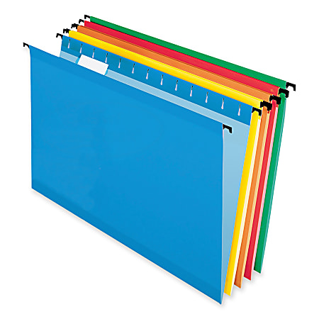 Pendaflex® SureHook® Reinforced Hanging Folders, Legal Size, Assorted Colors, 1/5 Cut, Box Of 20