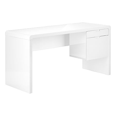 Monarch Specialties Rangel 60"W Computer Desk, Glossy White