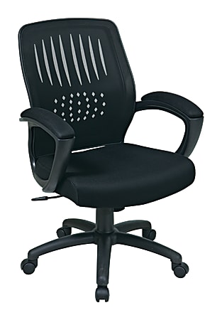 Office Star™ WorkSmart Screen-Back Chair With Mesh Seat, Black