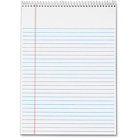 TOPS Docket Wirebound Legal Writing Pads - Letter - 70 Sheets - Wire Bound - 0.34" Ruled - 16 lb Basis Weight - 8 1/2" x 11" - 11" x 8.5" - White Paper - Perforated, Hard Cover, Stiff-back, Spiral Lock - 3 / Pack