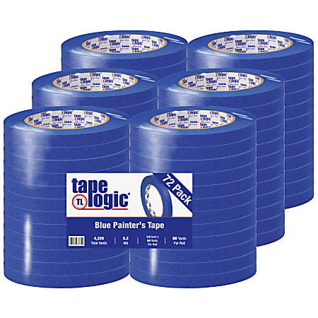 Tape Logic® 3000 Painter's Tape, 3" Core, 0.5" x 180', Blue, Case Of 72