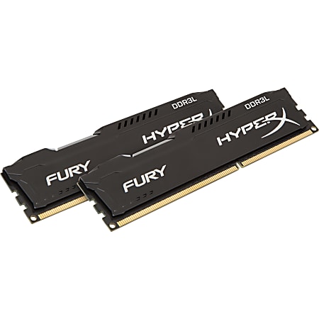 Kingston HyperX Fury 16GB (2 x 8GB) DDR3L SDRAM Memory Kit - 16 GB (2 x 8GB) DDR3L SDRAM - 1600 MHz - CL10 - 1.35 V - Non-ECC - Unbuffered - 240-pin - DIMM