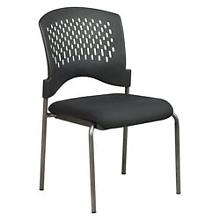 Office Star™ Pro-Line™ II Plastic Stackable Guest Chair, Black/Titanium