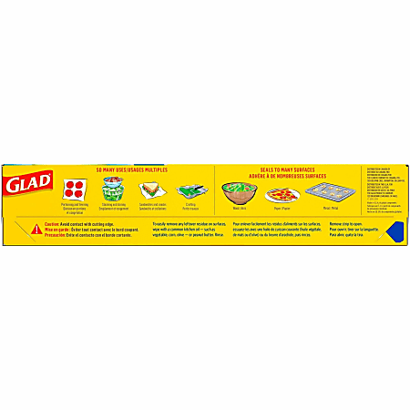 Glad Pressn Seal Food Plastic Wrap 11.80 Width x 71.10 ft Length Durable  Freezer Safe Microwave Safe Cutting Edge Plastic Clear 1Each - Office Depot