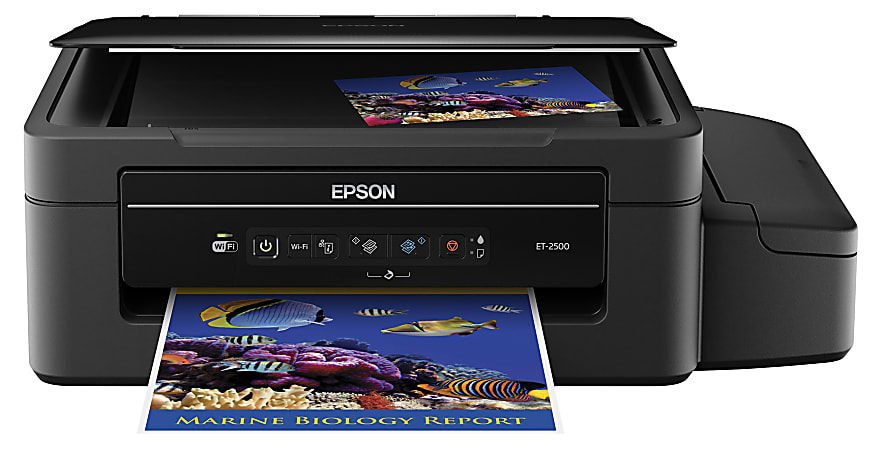 Epson® Expression ET-2500 EcoTank™ Supertank Wireless Color Inkjet All-In-One Printer, Scanner And Copier
