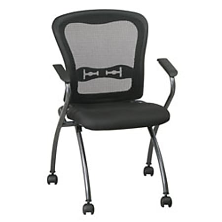 Folding Cushion Chair - 4 Pack - Black, Silver - Work Smart by Office Star Products