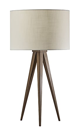 Adesso® Director Table Lamp, 26-1/4"H, Off-White Shade/Rosewood Base