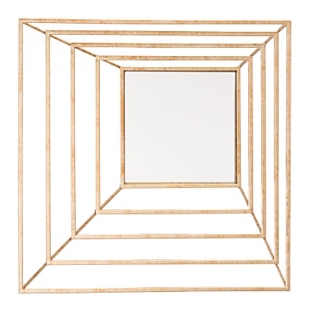 Zuo Modern Dimension Square Mirror, 15 15/16"H x 15 15/16"W x 2 5/8"D, Gold