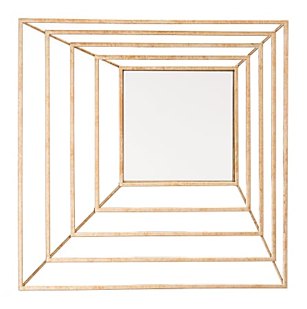 Zuo Modern Dimension Square Mirror, 15 15/16"H x 15 15/16"W x 2 5/8"D, Gold