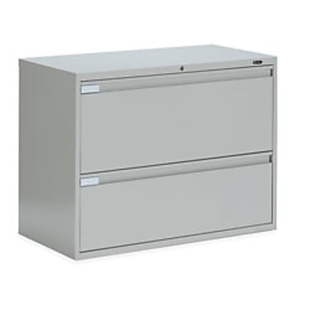 Global® 9300-Series 2-Drawer Lateral File, 27 1/8"H x 36"W x 18"D, Light Gray