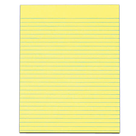 TOPS™ The Legal Pad™ Glue-Top Writing Pads, 8 1/2" x 11", Wide Ruled, 50 Sheets, Canary, Pack Of 12 Pads