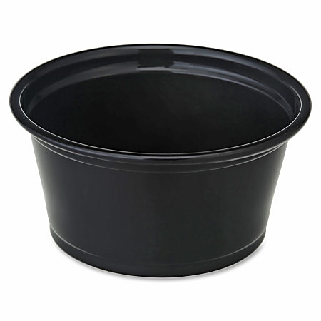 Genuine Joe 2 oz Portion Cups - 50.0 / Bag - 50 / Carton - Black - Polystyrene