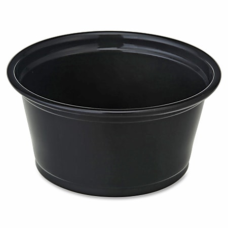 Genuine Joe 4 oz Portion Cups - 50.0 / Bag - 50 / Carton - Black - Polystyrene - Beverage, Sauce