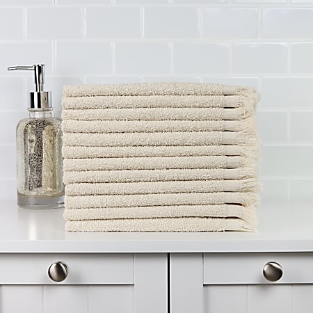 1888 Mills Fingertip Towels, 13" x 18", Natural, Set Of 288 Towels