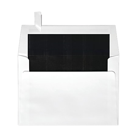 LUX Square Envelopes, 6 1/2" x 6 1/2", Self-Adhesive, Black/White, Pack Of 500