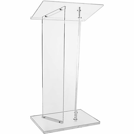 Kantek Standing Lectern - 2 Legs - 41" Height x 23.60" Width x 16" Depth - Speaker, Presentation - Assembly Required - Clear - Acrylic - 1 Each