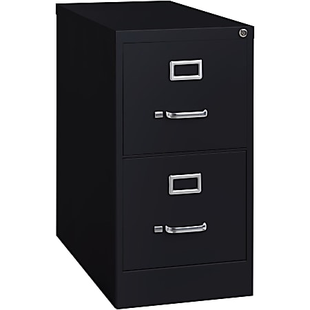 Lorell® Fortress 25"D Vertical 2-Drawer File Cabinet, Metal, Black