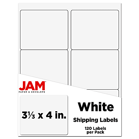 JAM Paper® Mailing Address Labels, Rectangle, 3 1/3" x 4", White, Pack Of 120