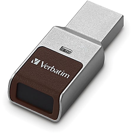 Verbatim Fingerprint Secure USB 3.0 Flash Drive - 32 GB - USB 3.0 - Silver - 256-bit AES - Lifetime Warranty - 1 Each