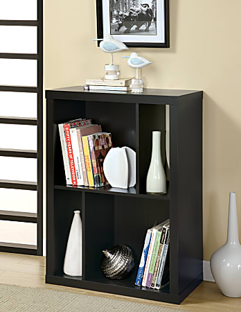 Monarch Specialties Bookcase/TV Stand For TVs Up To 38", 27"H x 38"W x 15"D, Cappuccino