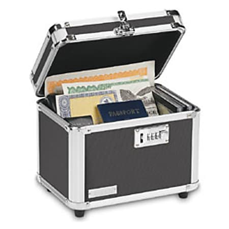 Vaultz® Personal Storage Box, 7 3/4"H x 10"W x 7 1/4"D, Black