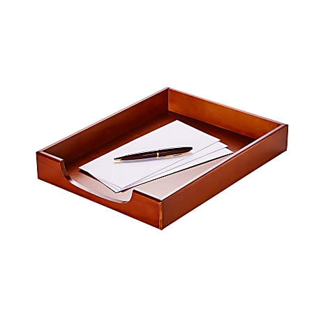 Rolodex Wood Tones Letter Desk Tray Wood Mahogany 23350