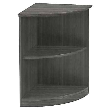 Mayline® Medina 30"H 2-Shelf Open 1/4-Round Bookcase, Gray