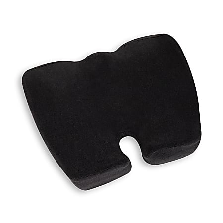 Mind Reader Ergonomic Pressure Relief Air-Cloud Memory Foam Seat Cushion, 4"H x 16-3/4"W x 18"D, Black