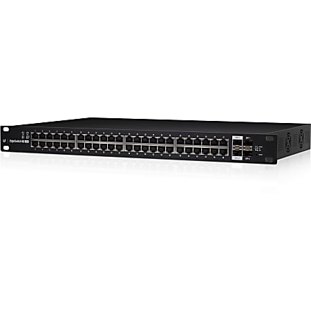 Ubiquiti Managed Gigabit Switch with SFP - 48 Ports - Manageable - Gigabit Ethernet - 10/100/1000Base-TX, 1000Base-X, 10GBase-X - 3 Layer Supported - 2 SFP Slots - Power Supply - Twisted Pair, Optical Fiber - 1U High , Wall Mountable