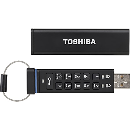 Toshiba Encrypted USB Flash Drive (16GB, Black) - 16 GB - USB 2.0 - Black - 256-bit AES - 3 Year Warranty