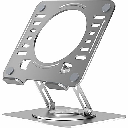 Uncaged Ergonomics Swivel Laptop Stand for Desk - Adjustable Laptop Riser Cooler with 360 Rotation - Up to 15.60" Screen Support - SLSSILVER