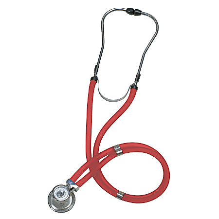 MABIS Legacy Sprague Rappaport Stethoscope, Adult/Medium/Infant Bells, Red, Boxed
