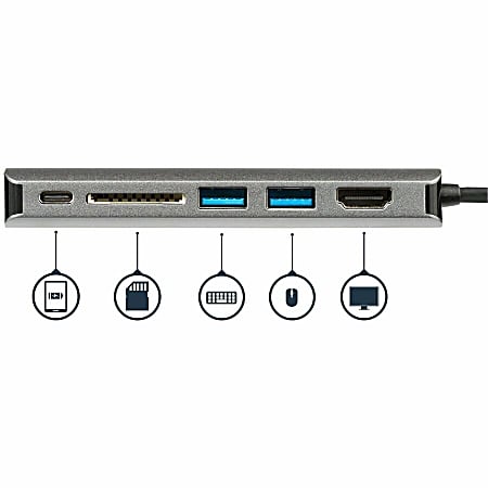 USB C Hub Multiport Adapter - 6 in 1 Portable Dongle with 4K HDMI, 3 USB  3.0 Ports, ,SD/Micro SD Card Reader Compatible for MacBook Pro, XPS More  Type