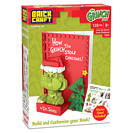 Brickcraft Dr. Seuss How the Grinch Stole Christmas Book Building Kit, Multicolor, Kit Of 133 Pieces
