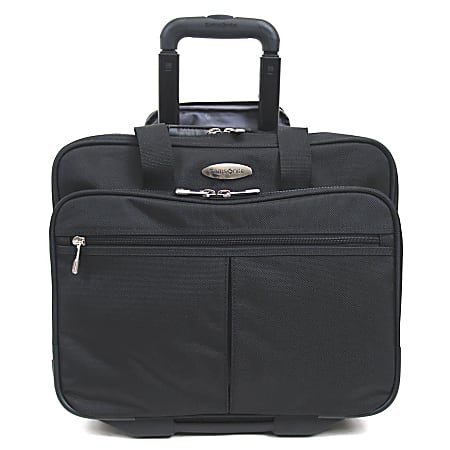 Samsonite® Double Gusset Wheeled Business Case, 13"H x 16.5"W x 6"D, Black