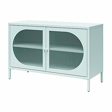 Ameriwood Home Mr. Kate Luna 40"W 2-Door Accent Cabinet With Fluted Glass, Sky Blue