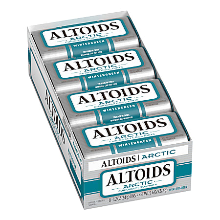 Altoids Curiously Strong Mints Arctic Wintergreen 1.2 Oz Pack Of 8