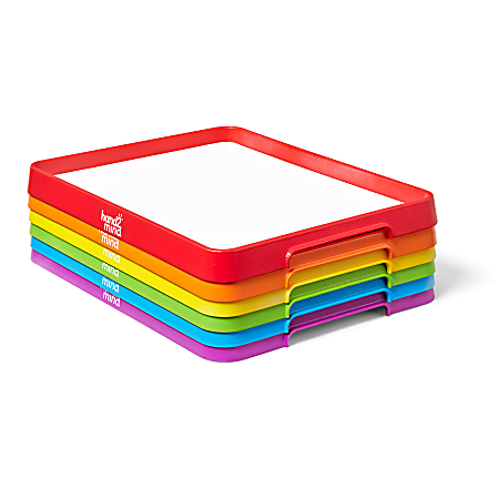 Hand2Mind Magnetic Dry-Erase Activity Trays, Multicolor, Pre-K &ndash; 3, Set Of 6 Trays