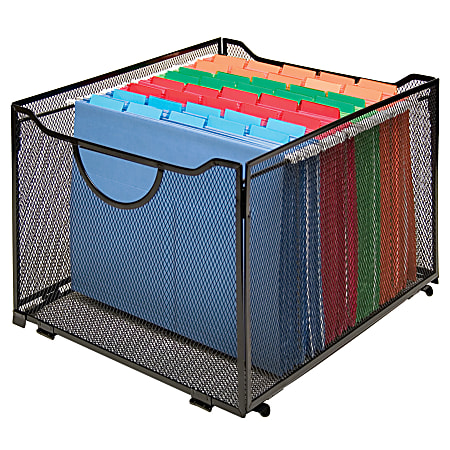 Innovative Storage Designs Mesh Collapsible Crate, 10 7/16"H x 13"W x 15 1/4"D, Black
