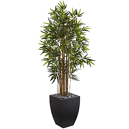 Nearly Natural 5&#x27;H Bamboo Artificial Tree With Planter,