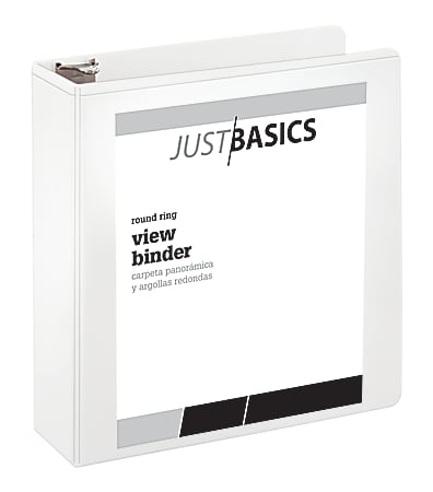 Just Basics&reg; Basic View 3-Ring Binder, 3" Round Rings, White
