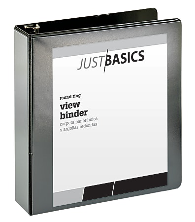 Just Basics® Basic View 3-Ring Binder, 2" Round