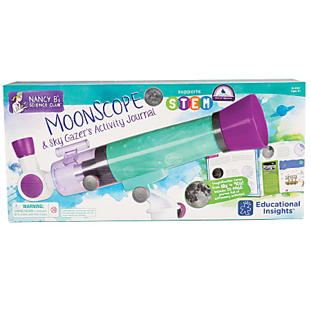 Educational Insights® Nancy B’s Science Club® MoonScope™ 4 mm/20 mm Telescope With Sky Gazer's Activity Journal, 19 1/4"H x 9"W x 4 1/4"D, EI-5351