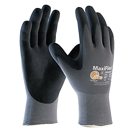 Bouton® MaxiFlex® Ultimate™ Nitrile Gloves, Large, Black/Gray,